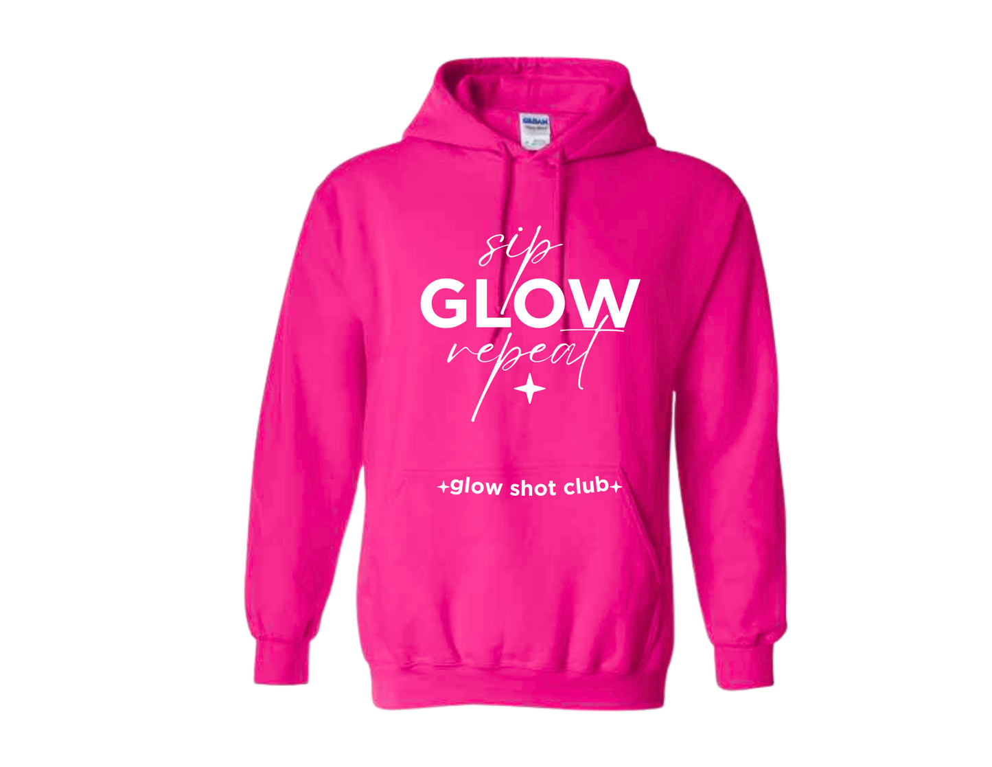 sip GLOW repeat | Hoodie | Glow Shot Club