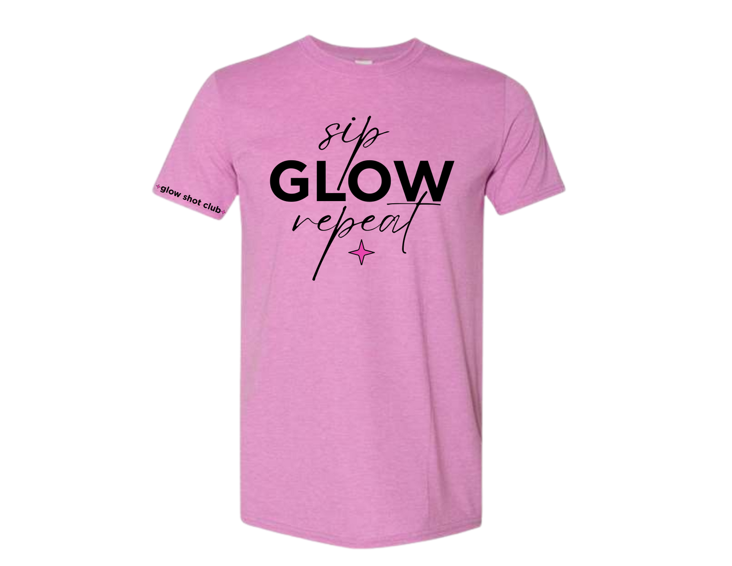 sip GLOW repeat | Premium Tee | Glow Shot Club