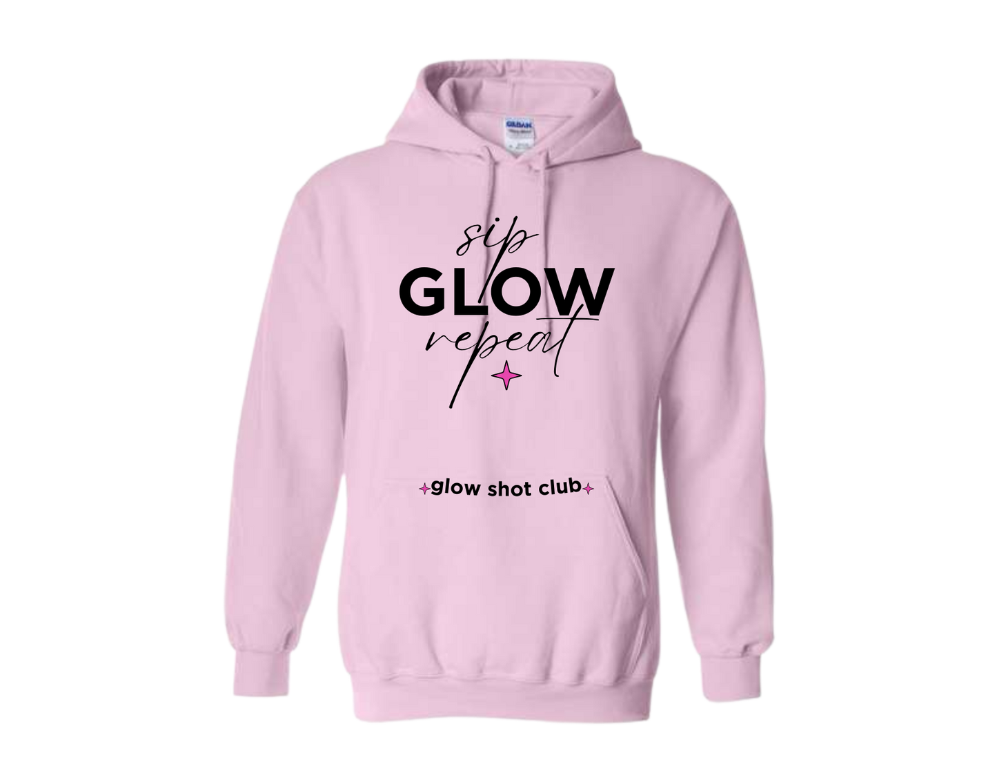 sip GLOW repeat | Hoodie | Glow Shot Club