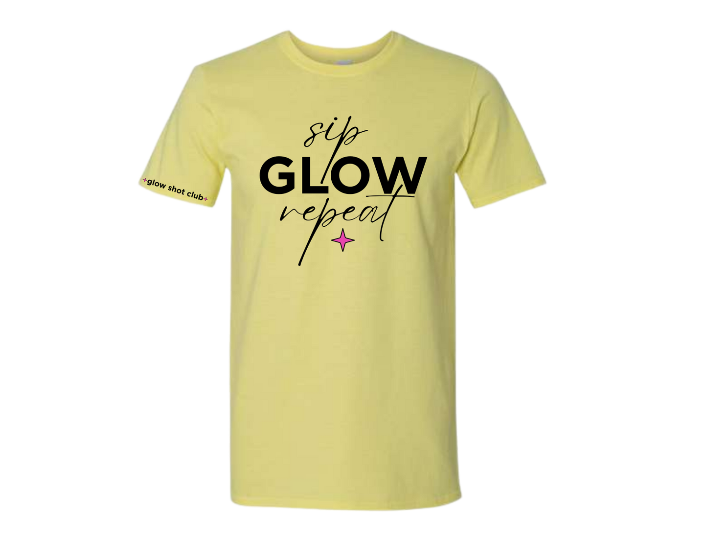 sip GLOW repeat | Premium Tee | Glow Shot Club