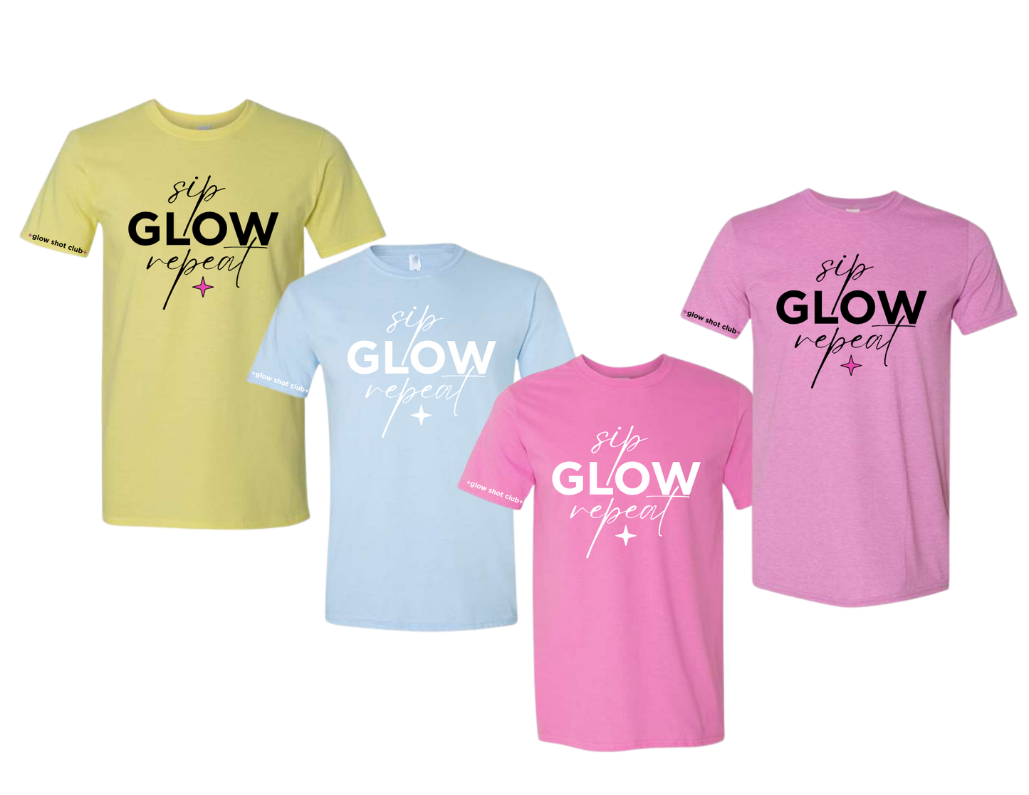 sip GLOW repeat | Premium Tee | Glow Shot Club