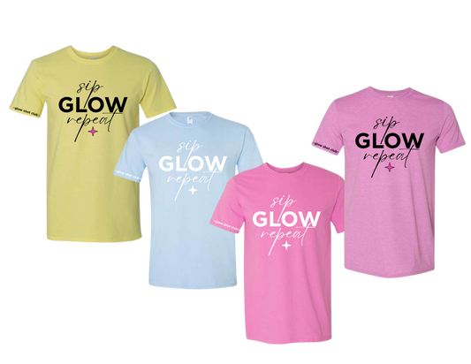 sip GLOW repeat | Premium Tee | Glow Shot Club